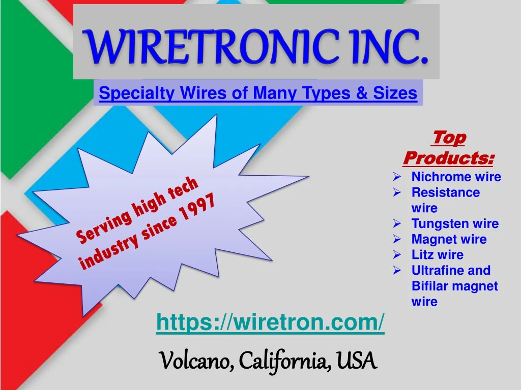 specialty wires of many types sizes