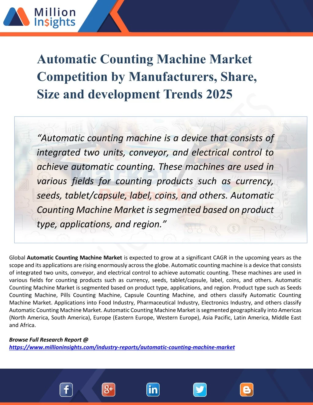 automatic counting machine market competition