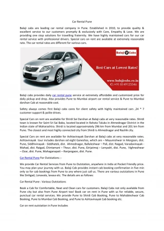 Car Rental Pune - slide 1