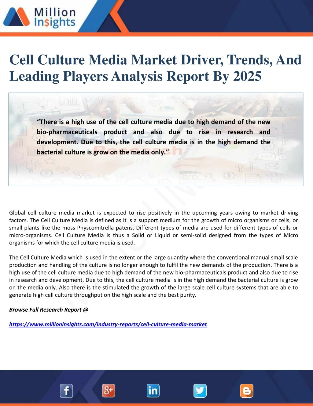 cell culture media market driver trends