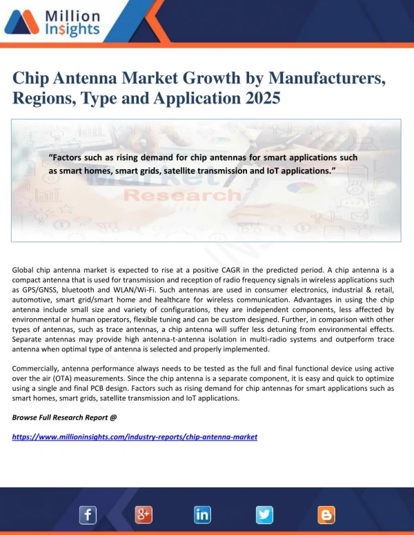 Chip Antenna Market Growth by Manufacturers, Regions, Type and Application 2025