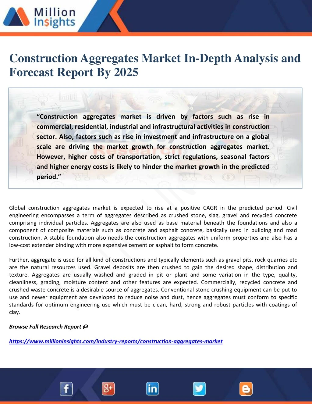 construction aggregates market in depth analysis