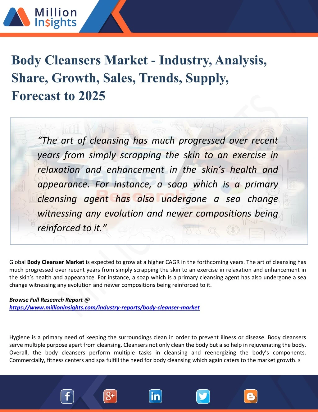 body cleansers market industry analysis share