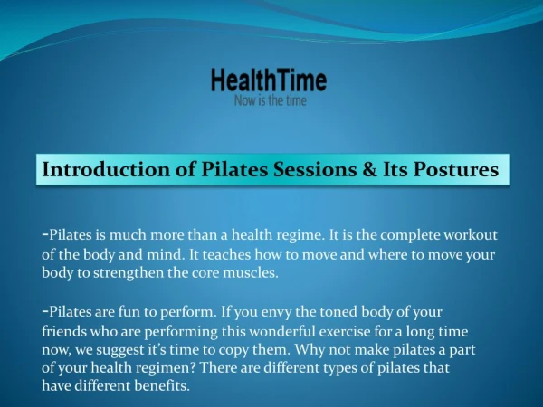 Pilates for beginners - HealthTime