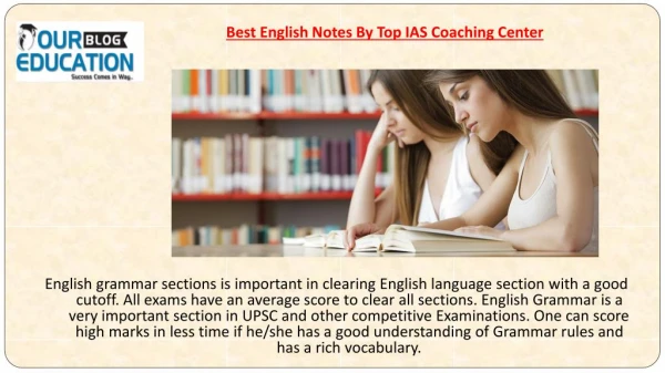 Best English Grammar Notes by Top IAS Coaching Center - Tense