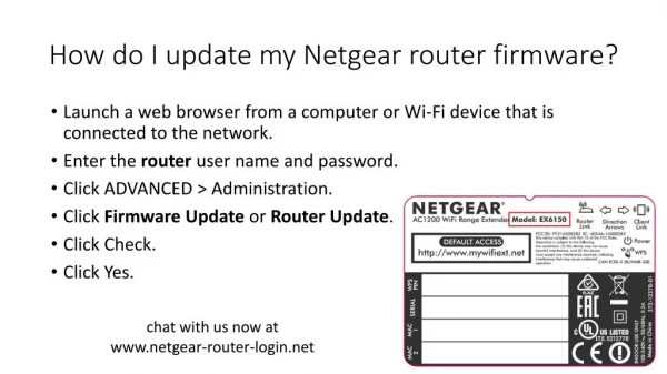 How do I update my Netgear router firmware?