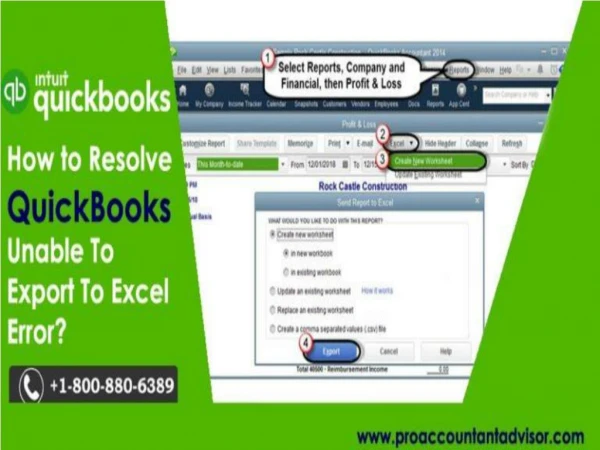How to Resolve QuickBooks Unable To Export to Excel Error