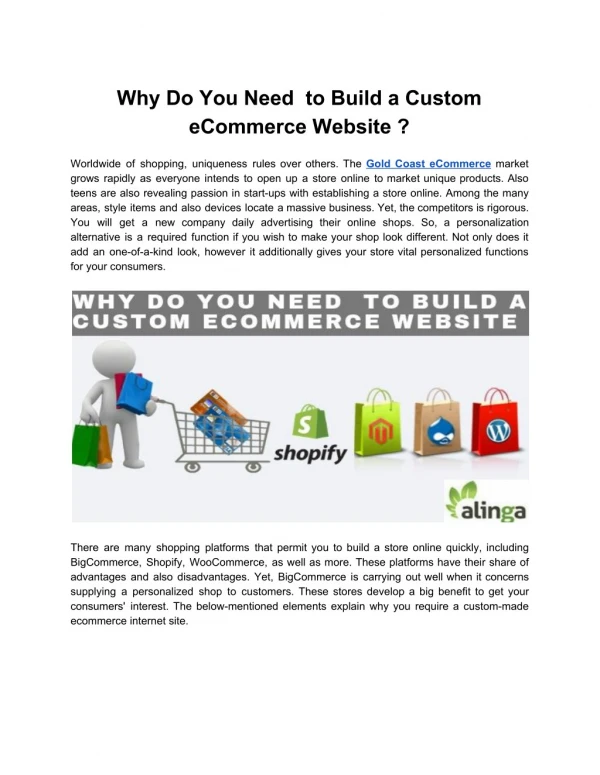 Why Do You Need to Build a Custom eCommerce Website