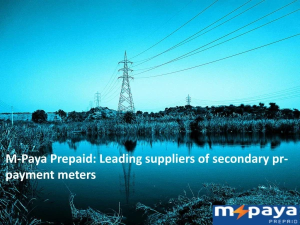 M-Paya Prepaid Leading suppliers of secondary pr-payment meters