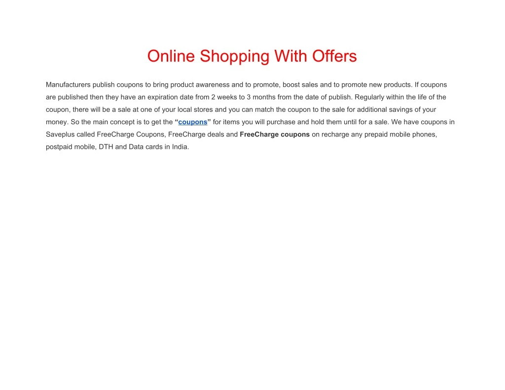 online shopping with offers