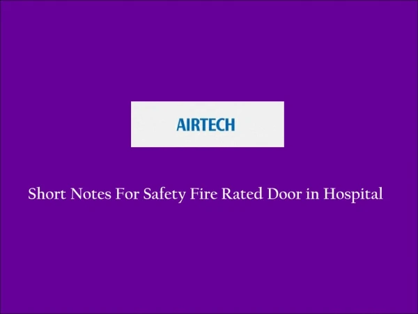 Fire Rated Door Supplier