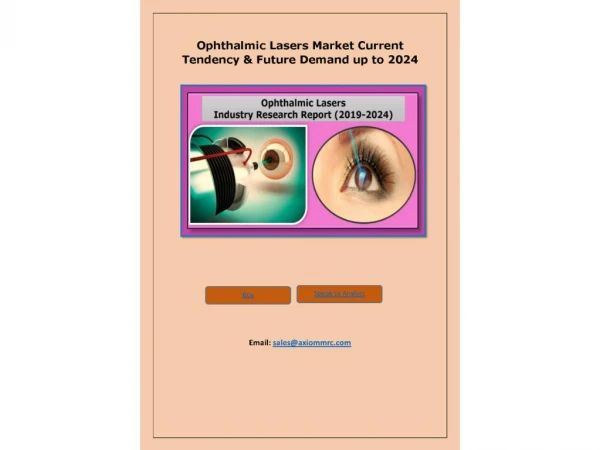 Ophthalmic Lasers Market Analysis, Opportunities and Demand from 2019 to 2024