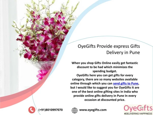 OyeGifts provide express gifts delivery in Pune