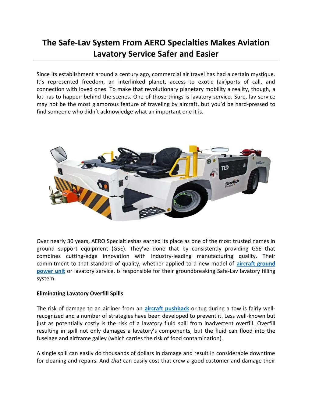 the safe lav system from aero specialties makes