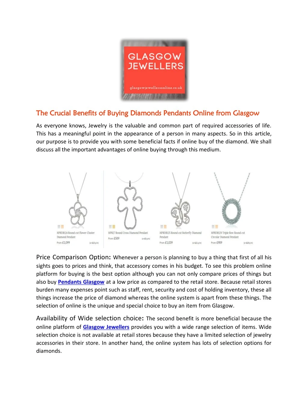 the crucial benefits of buying diamonds pendants