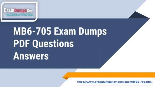 Download High Rated MB6-705 Dumps with 2019 Exam Material