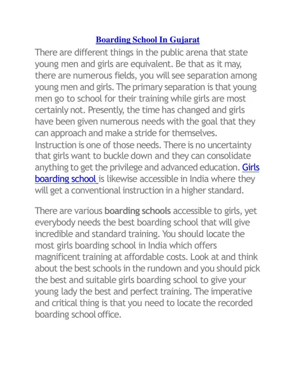 Boarding School In Gujarat
