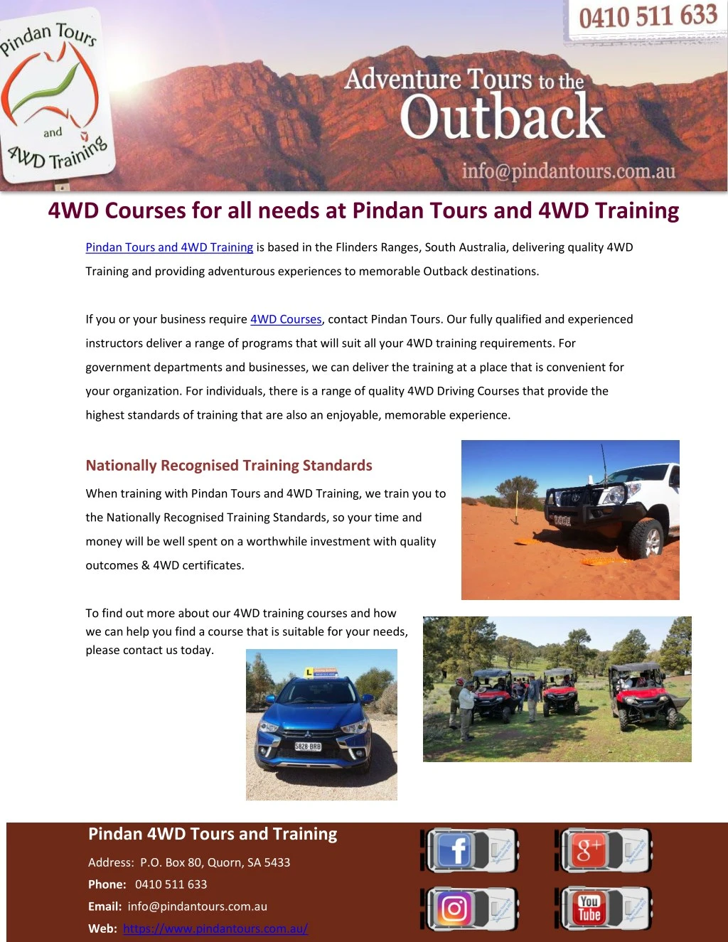 4wd courses for all needs at pindan tours
