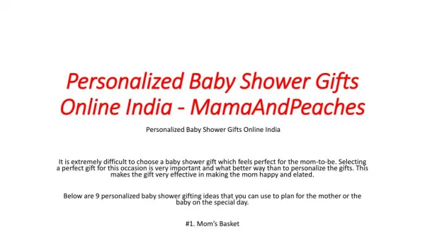 Personalized Baby Shower Gifts Online India - MamaAndPeaches