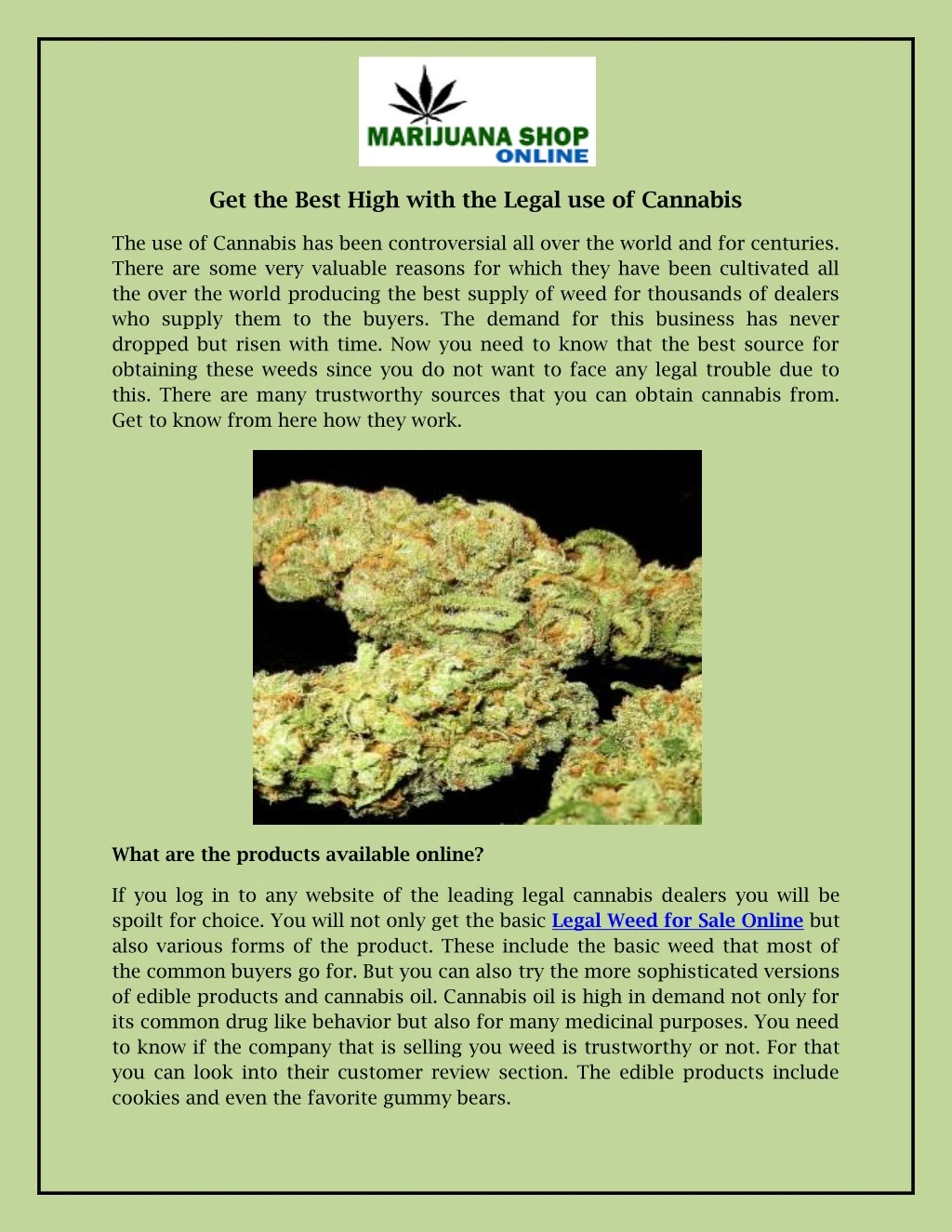get the best high with the legal use of cannabis