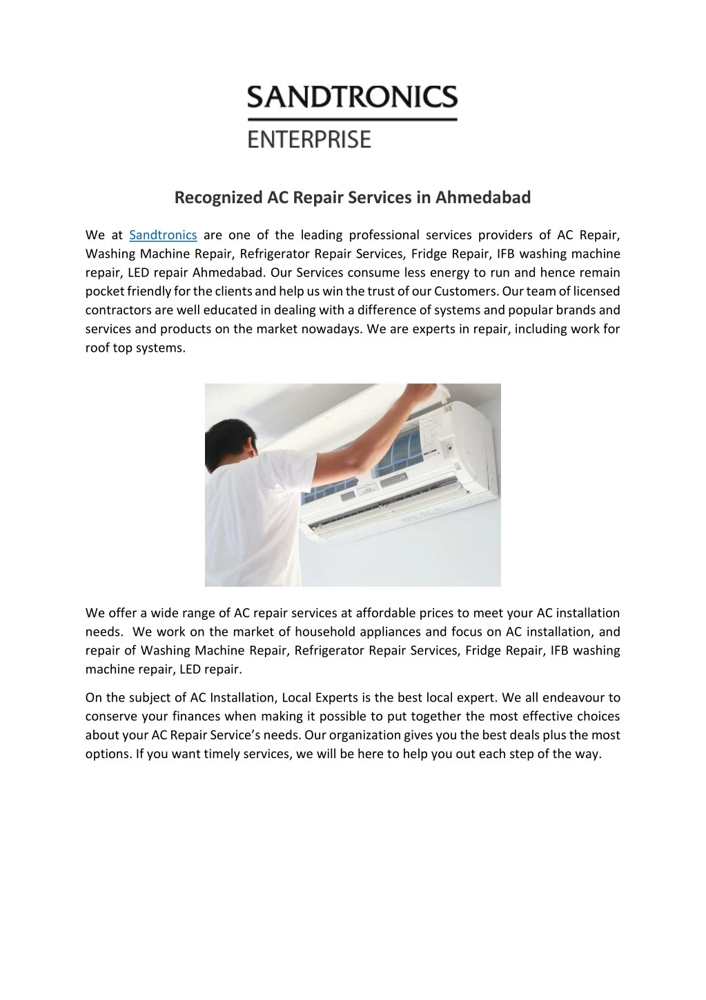 recognized ac repair services in ahmedabad