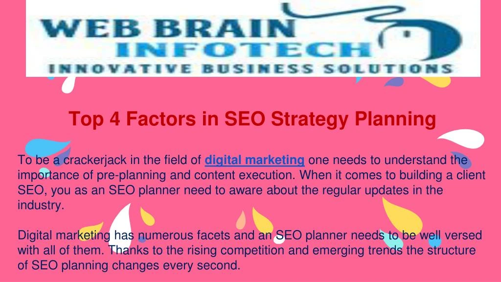 top 4 factors in seo strategy planning