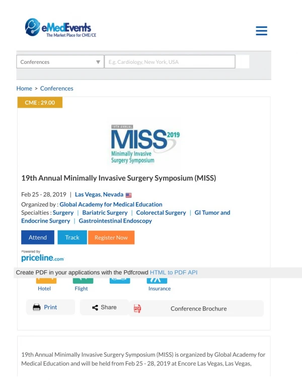 Minimally Invasive Surgery Symposium 2019 | MISS conference 2019 Nevada |Minimally Invasive Surgery Symposium (MISS) | S