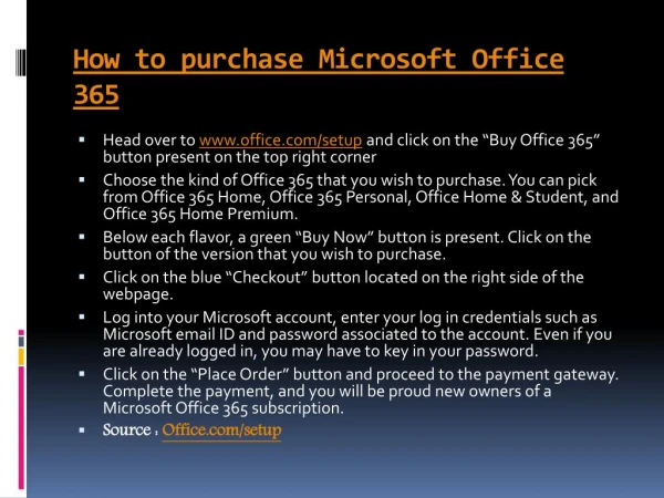 How to purchase Microsoft Office 365