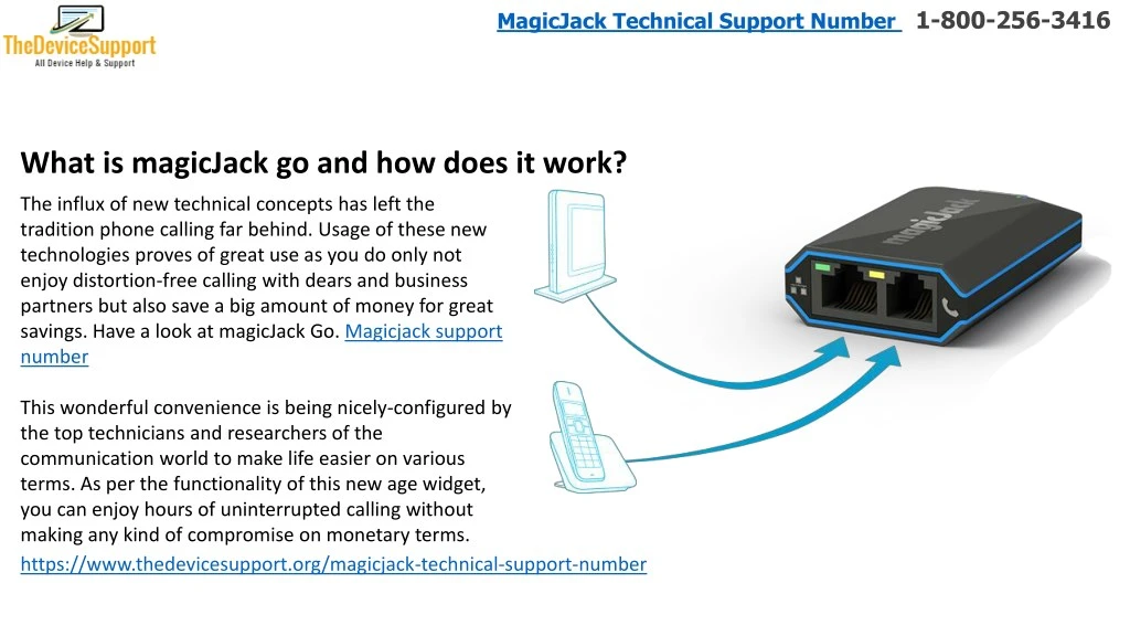 magicjack technical support number 1 800 256 3416