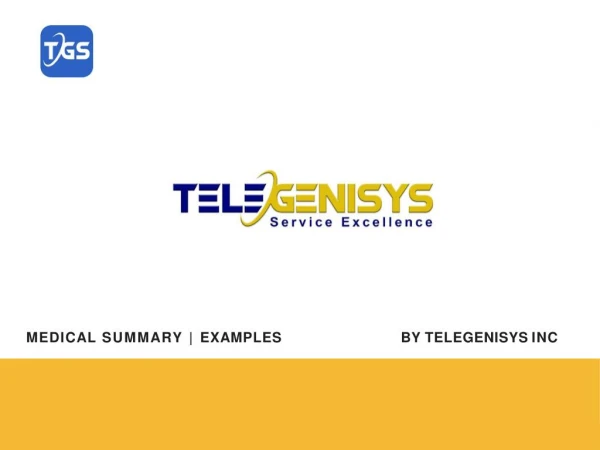 Medical Summary Page Examples | Telegenisys Inc