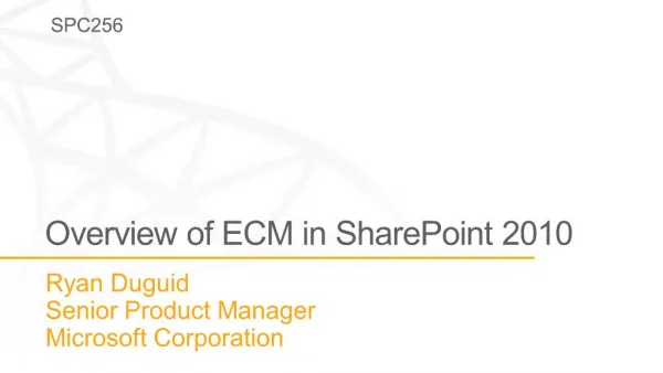 Overview of ECM in SharePoint 2010