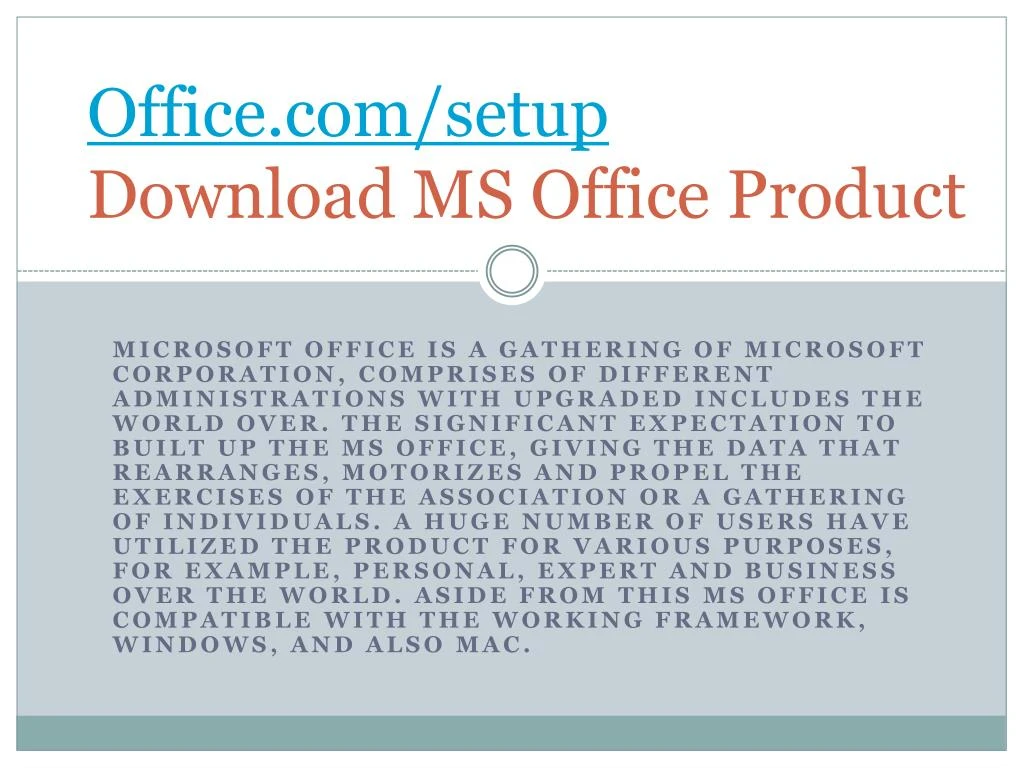 office com setup download ms office product