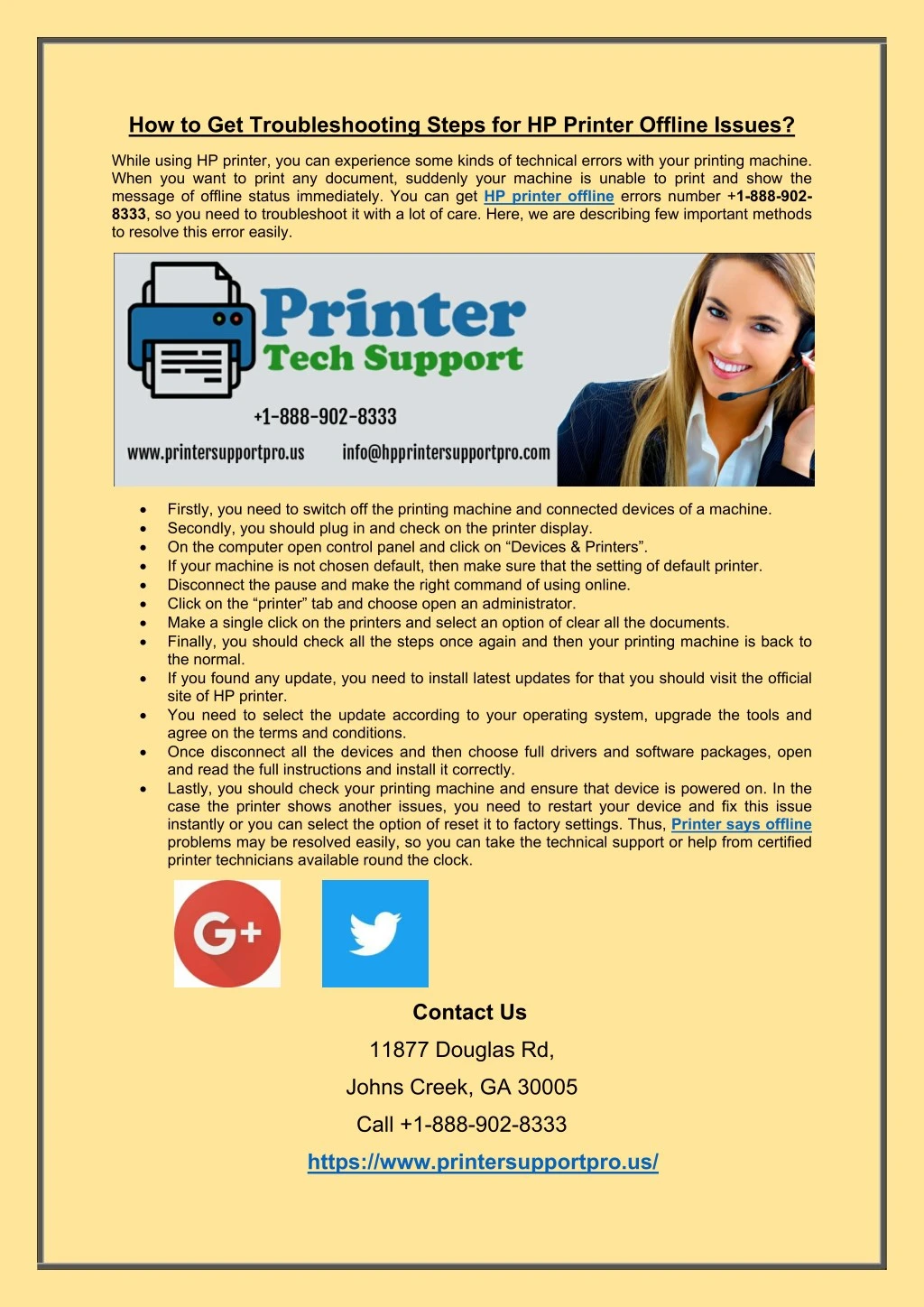 how to get troubleshooting steps for hp printer