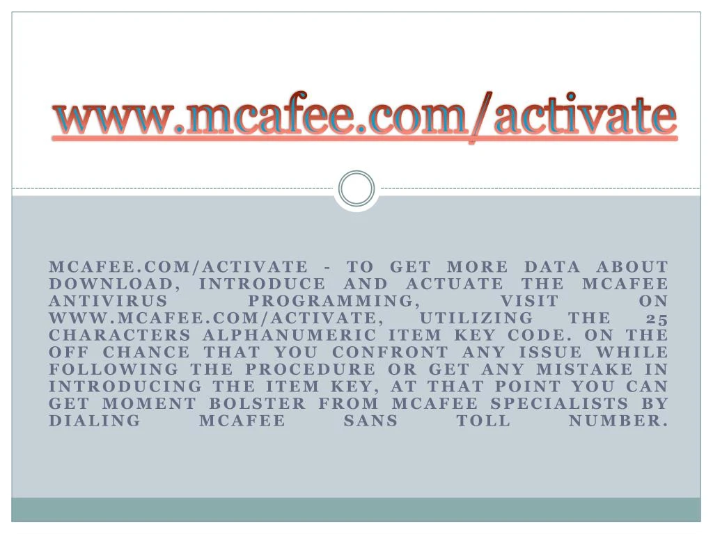 www mcafee com activate