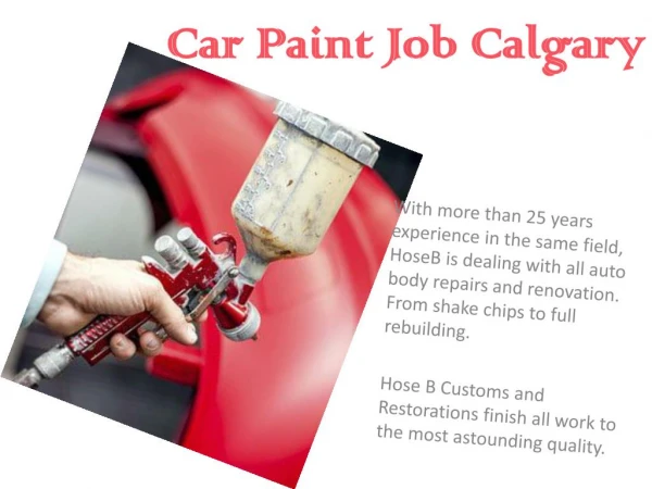 Car Paint Job services Calgary
