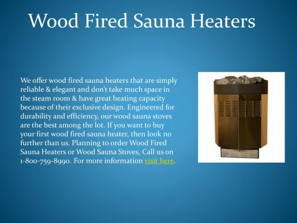 Reliable Wood Fired Sauna Heaters