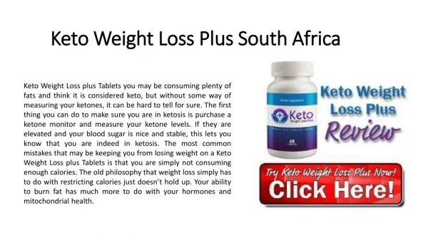 Keto Weight Loss Plus South Africa
