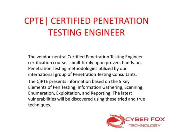 download free Certified Penetration Testing Engineer dumps
