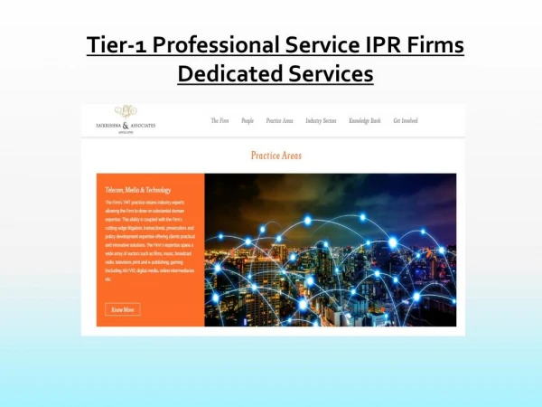 Tier-1 Professional Service IPR Firms Dedicated Services