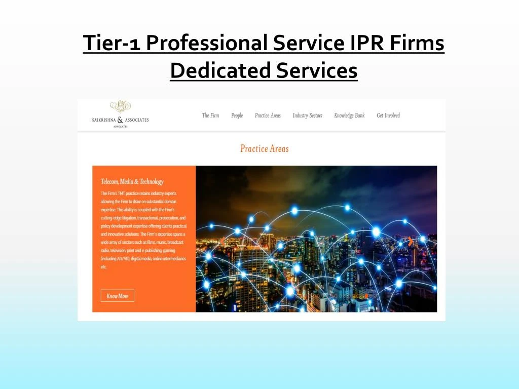 tier 1 professional service ipr firms dedicated