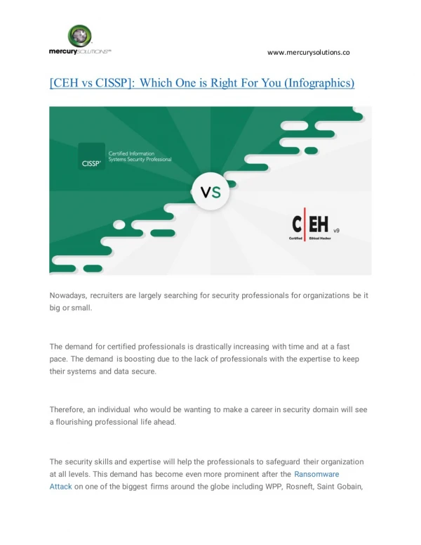 CISSP or CEH : Which Certification is more valuable to you!