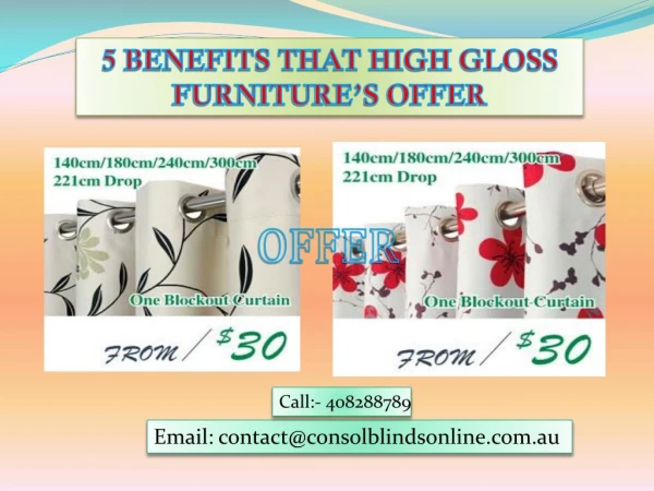 5 Benefits that High Gloss Furniture’s Offer