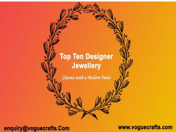 Top ten designer jewellery manufacturer in UAE - Voguecrafts.Com