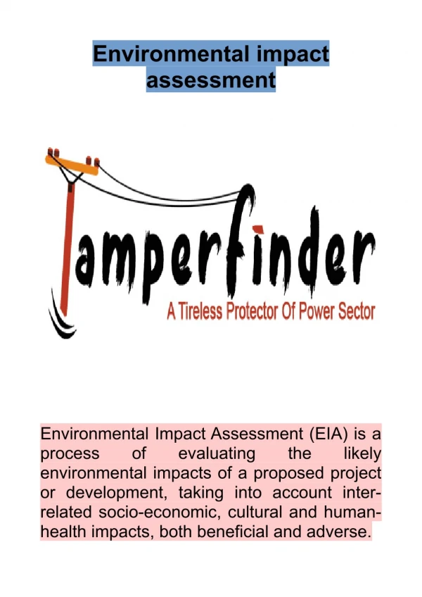 PPT - INTRODUCTION TO ENVIRONMENTAL IMPACT ASSESSMENT PowerPoint ...