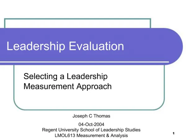 Leadership Evaluation