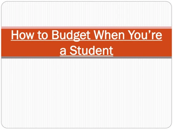 How to Budget When You’re a Student