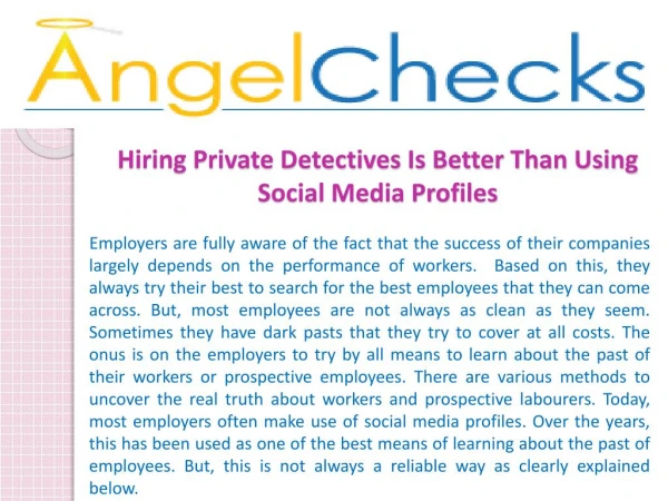 Hiring Private Detectives Is Better Than Using Social Media Profiles