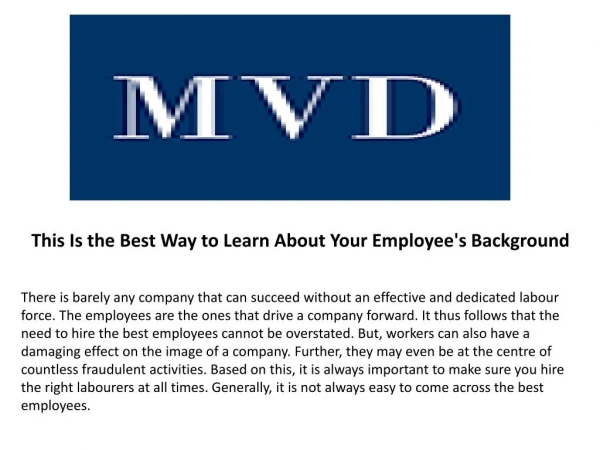 This Is the Best Way to Learn About Your Employee's Background