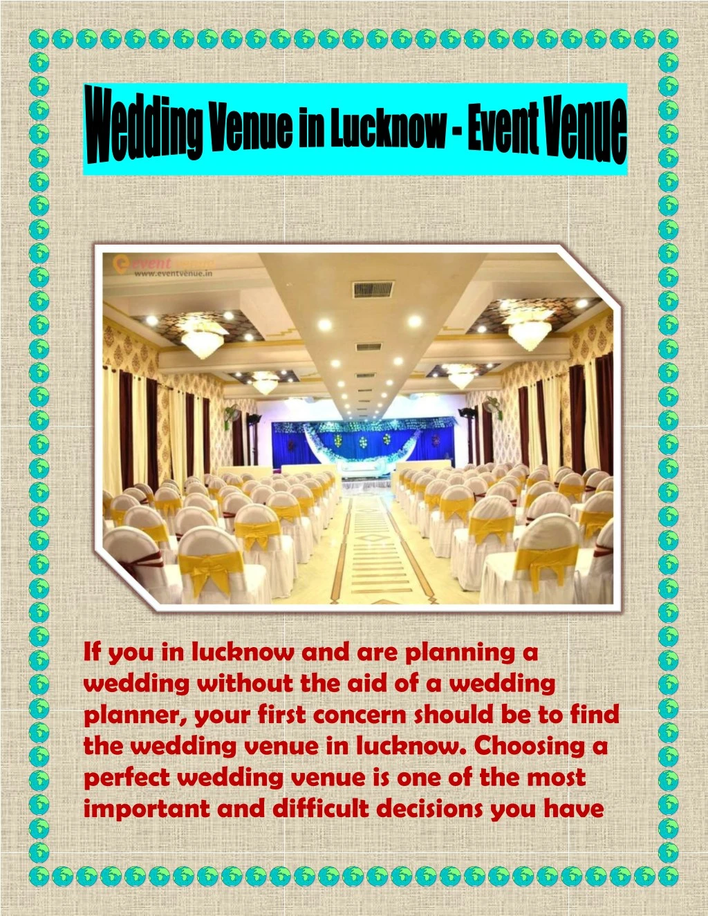 if you in lucknow and are planning a wedding
