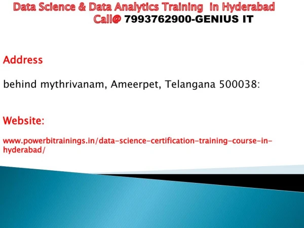 data science data analytics training in hyderabad